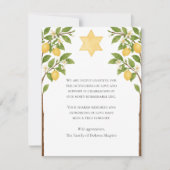 ユダヤ悔やみや弔慰スターレモンツリーウォーターカラーシヴァ サンキューカード (正面)