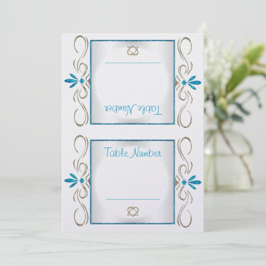 ユダヤ教が盛り上がる(テーブルナンバーカード) 招待状 (スタンド正面)