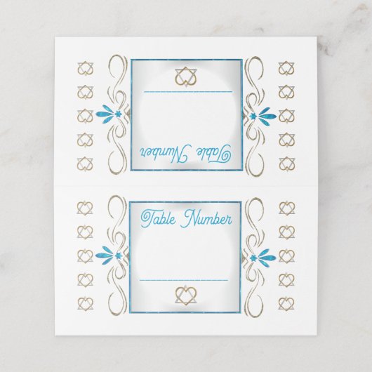 ユダヤ教が25のテーブル結婚番号を飾る プレイスカード (外部開封)