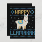 ユダヤ教のハヌカ祭りの愉快なラマのギフト ノートカード (正面/裏面)