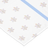 ユダヤ教のホリデーテーブルクロスのスター&ブ淡い色のルーエドギング テーブルクロス (アングル)