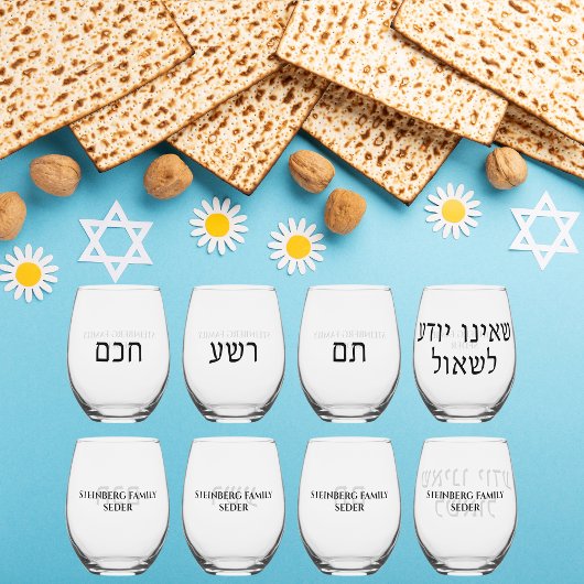 ユダヤ教のホリデーヘブライ語ペサチパソバーセッダー ステムなしワイングラス