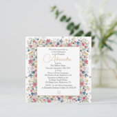 ユダヤ教の女の子の赤ちゃん命名 花 フラワー リリジー 招待状 (スタンド正面)