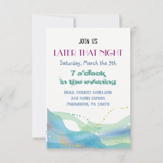 ユダヤ教の結婚式 招待状 パーティーカード (正面)