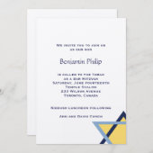 ユダヤ教の黄色と青の星の招待状 招待状 (正面/裏面)