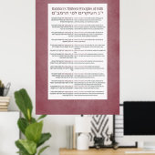 ユダヤ教の13原則ほこりっぽいピンク ポスター (ホームオフィス)