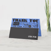 （ユダヤ教の）バル・ミツバーの単語のことわざのバーのこうもりのサンキューカード サンキューカード (正面)