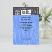 (ユダヤ教の)バル・ミツバーの単語のことわざのバーのこうもりのパーティーの披露宴カード 招待状 (スタンド正面)