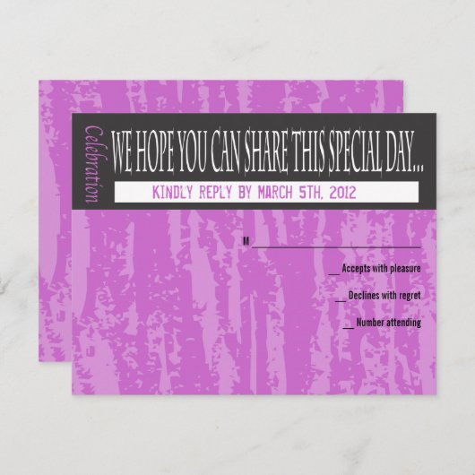 (ユダヤ教の)バル・ミツバーの単語のことわざのバーのこうもりの応答カード 出欠カード (正面/裏面)