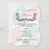 (ユダヤ教の)バル・ミツバーの招待状バーのこうもりのBnai Hamsaの生命の樹 招待状 (裏面)