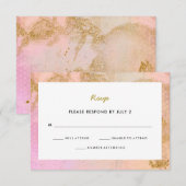 （ユダヤ教の）バル・ミツバーピンクのモダンな| RSVPの応答 出欠カード (正面/裏面)