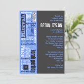 (ユダヤ教の)バル・ミツバーワードことわざバーバルミツワー招待状 招待状 (スタンド正面)