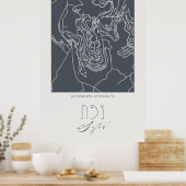 ユダヤ教イスラエルの聖都サフェドの地図 ポスター (キッチン)