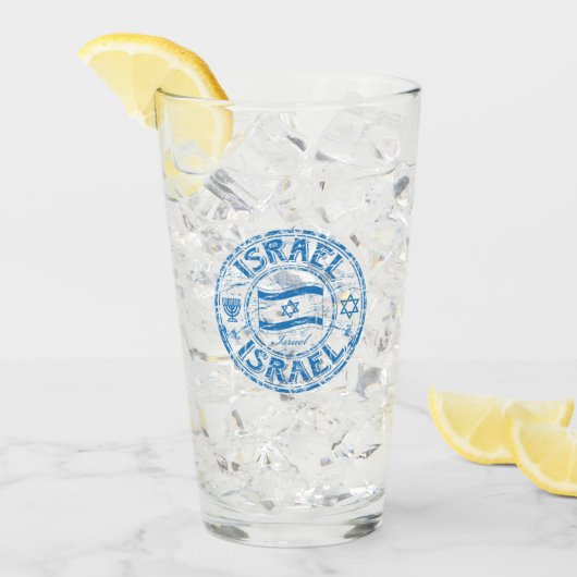 ユダヤ教イスラエル飲み眼鏡 – 贈り物 タンブラーグラス (アイス正面)