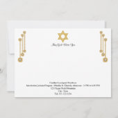 ユダヤ教クラスのためのデビッド金ゴールドグリッターのスター ノートカード (裏面)