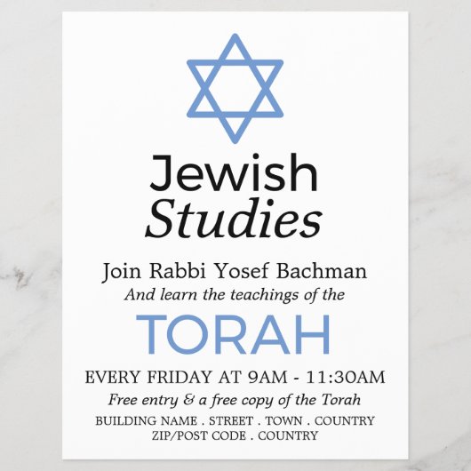 ユダヤ教ダビデの星広告 チラシ (正面)