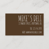 ユダヤ教デリフードベーゲルクニッシュピックルルーベンブラインツ 名刺 (裏面)