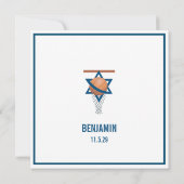 ユダヤ教バスケットボール バー・ミッツヴァ 招待状 四角 (裏面)