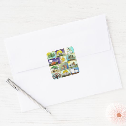 ユダヤ教十二部族 スクエアシール (封筒)