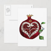 ユダヤ教 オレンジの実のハート ハヌカ ロシュ・ハシャーナ シーズンポストカード (正面/裏面)