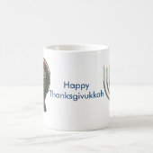 (ユダヤ教)メノラーおよびトルコThanksgivukkahのコーヒー・マグ コーヒーマグカップ (中央)