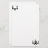 （ユダヤ教）メノラーおよび星 便箋 (正面/裏面)