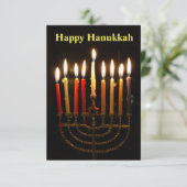 (ユダヤ教)メノラーとキャンドルハヌカー写真カード (スタンド正面)