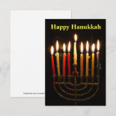 (ユダヤ教)メノラーとキャンドルハヌカー写真カード (正面/裏面)