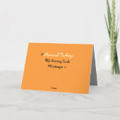 (ユダヤ教)メノラーの七面鳥の幸せなThanksgivukkahの挨拶状 シーズンカード (裏面)