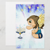 （ユダヤ教）メノラーの天使 便箋 (正面/裏面)