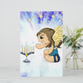 （ユダヤ教）メノラーの天使 便箋 (スタンド正面)