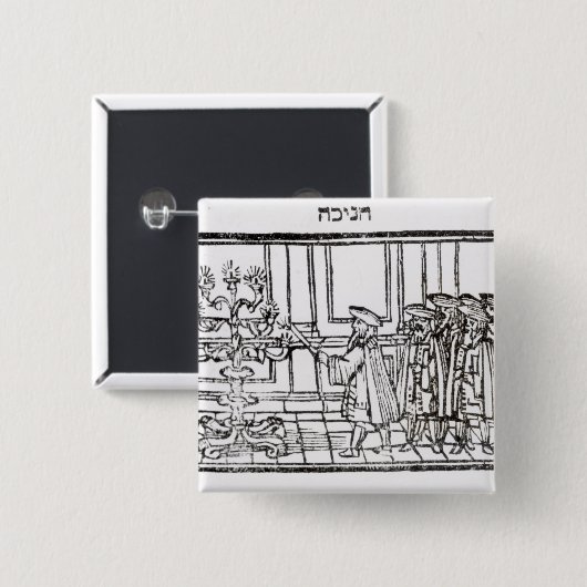 (ユダヤ教)メノラーをつけること 缶バッジ (正面&裏面)