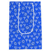 (ユダヤ教)メノラースターオブデイヴィッド・ハヌッカパタンブルー ミディアムペーパーバッグ (裏面)