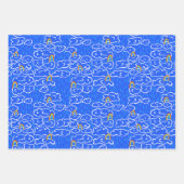 (ユダヤ教)メノラースターズカラフルクラウドレインボーハヌカー ラッピングペーパーシート (正面2)