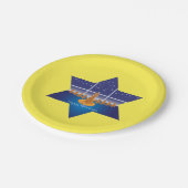 （ユダヤ教）メノラードッグ_ハッピーハヌカー_デイビッドの星 ペーパープレート (アングル)