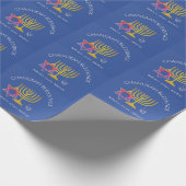 （ユダヤ教）メノラードレデル | BARUCH ATAH ADONAI |ハヌカー ラッピングペーパー (角)