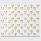 (ユダヤ教)メノラーハヌッカブルーキャンドルスケッチホリデイ ラッピングペーパー (フラット)