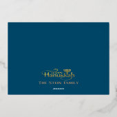 （ユダヤ教）メノラーハンヌカ箔のホリデーカード 箔シーズンカード (裏面)