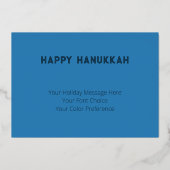 （ユダヤ教）メノラーフェスティバルのライトブルー抽象芸術スケッチ 箔シーズンカード (裏面)