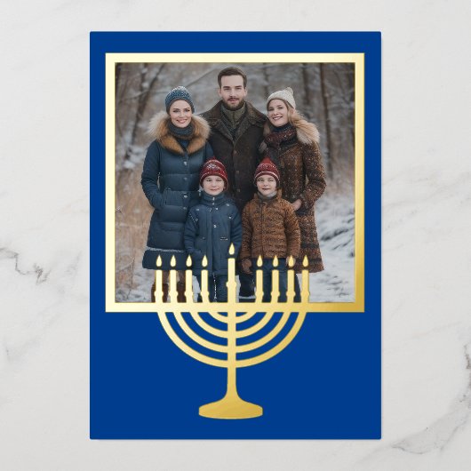 （ユダヤ教）メノラーフレームと写真 箔シーズンカード (正面)