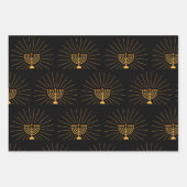 （ユダヤ教）メノラーライツハヌカーお祝い ラッピングペーパーシート (正面3)