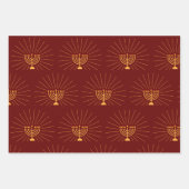 （ユダヤ教）メノラーライツハヌカーお祝い ラッピングペーパーシート (正面2)