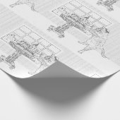 (ユダヤ教)メノラー猫の着色のギフト用包装紙 ラッピングペーパー (角)