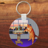 （ユダヤ教）メノラー猫 キーホルダー (正面)