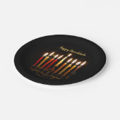 (ユダヤ教)メノラー&キャンドルハヌカライト ペーパープレート (アングル)