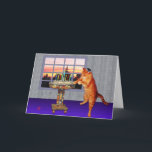 (ユダヤ教)メノラー シーズンカード<br><div class="desc">この子猫は彼の最高の蝋燭を灯すために置いた。日が暮れ、ハヌカー(ユダヤ教の祭り)の奇跡を思い出す時素晴らし間だ。その後、彼は床の夢の上でダウン遊する。なんて素晴らしい一年の時だろう。</div>