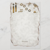 （ユダヤ教）メノラー、デヴィッド・キャンドルのスター 便箋 (正面)