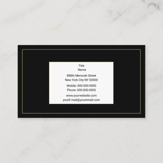 （ユダヤ教）メノラー 名刺 (裏面)