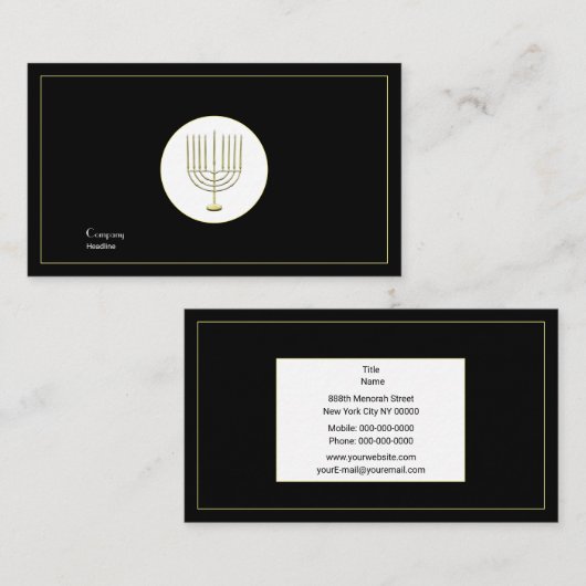 （ユダヤ教）メノラー 名刺 (正面/裏面)