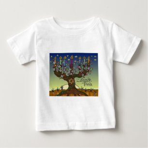 ユダヤ教 L'shanah Tovah ツリー・オブ・ライフ ギフト アパレル ベビーTシャツ